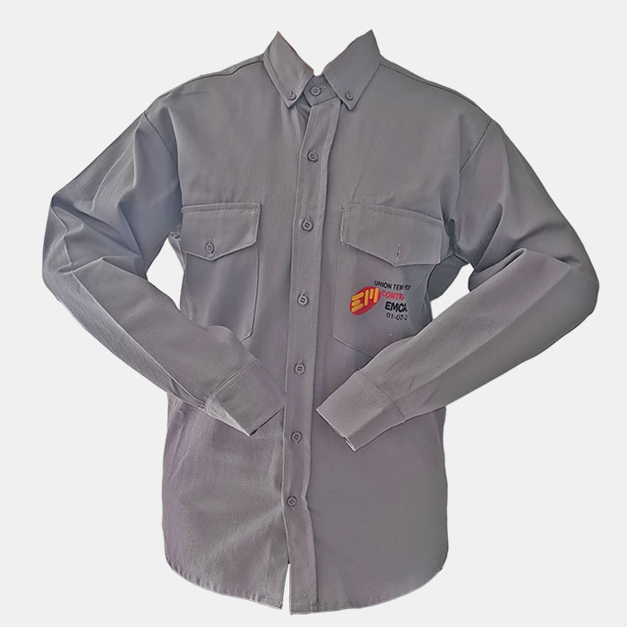 Camisa drill gris ignífuga