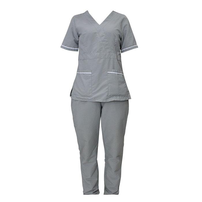 Uniforme antifluido servicios varios gris
